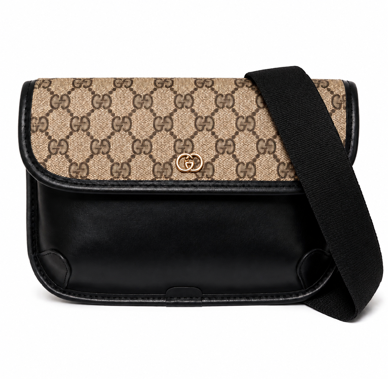 Miss Everyday Gigi Black Crossbody Bag With Authentic Hardware Black Strap