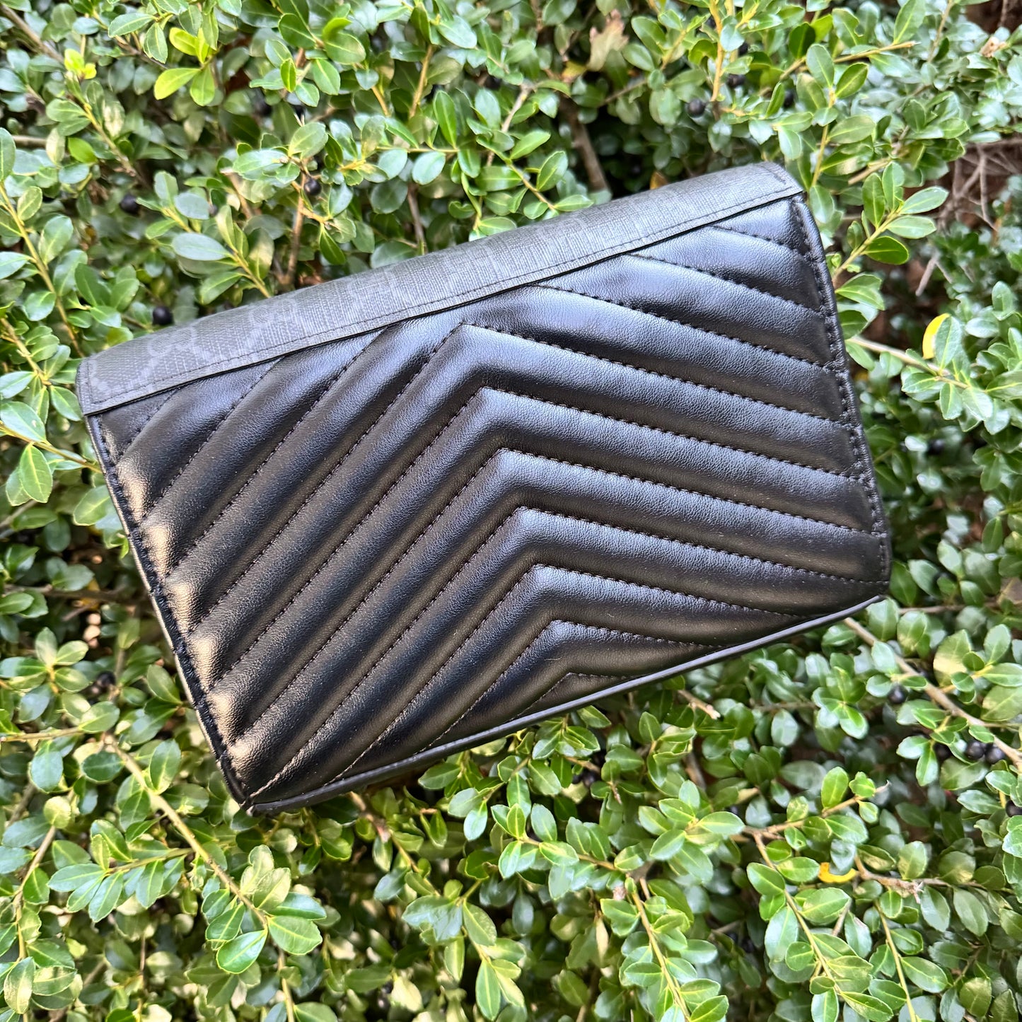 Black Chevron Gigi Envelope Flap Bag Crossbody