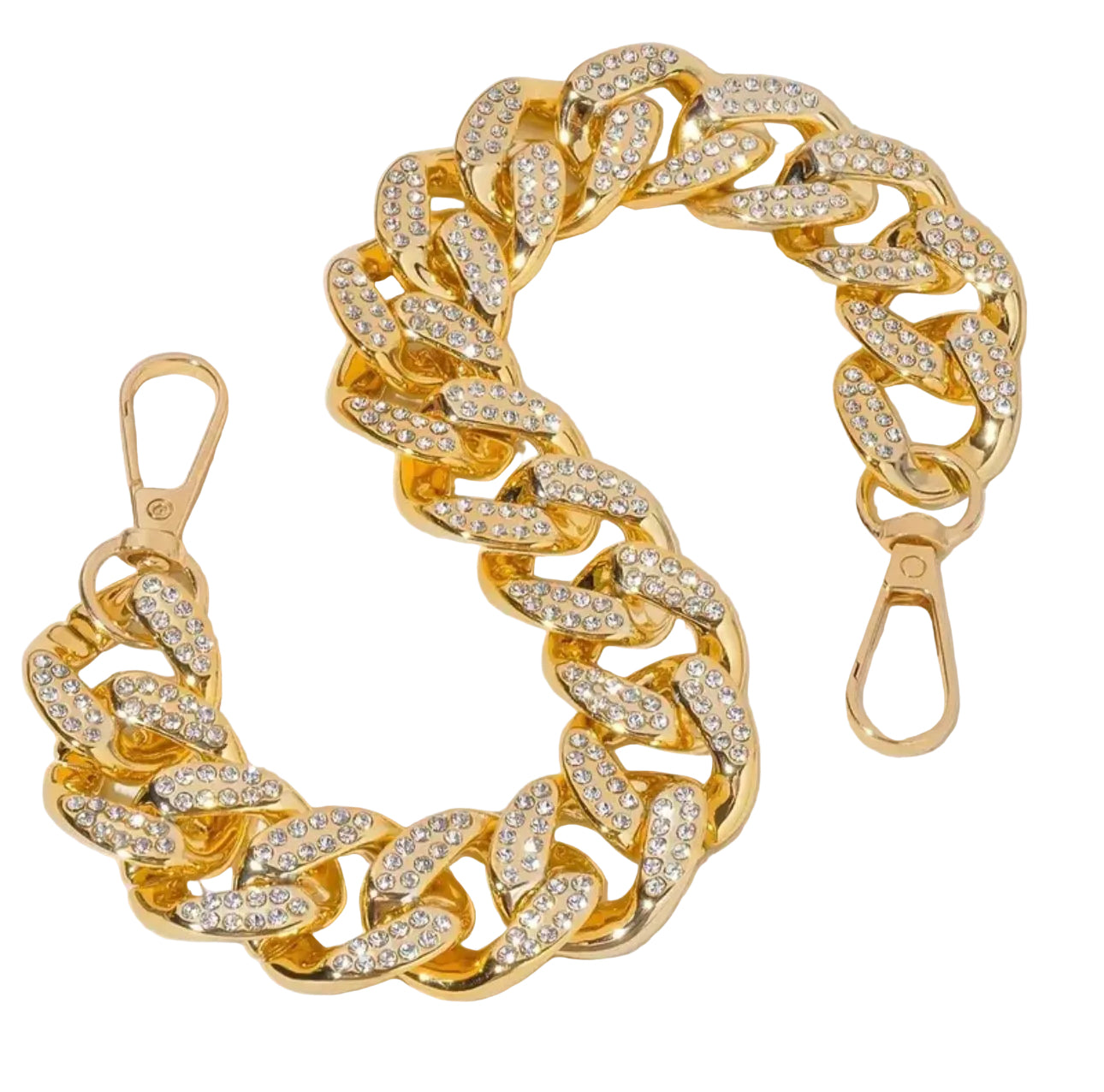 Sparkly Rhinestone Chain Link Bag Strap