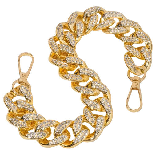 Sparkly Rhinestone Chain Link Bag Strap