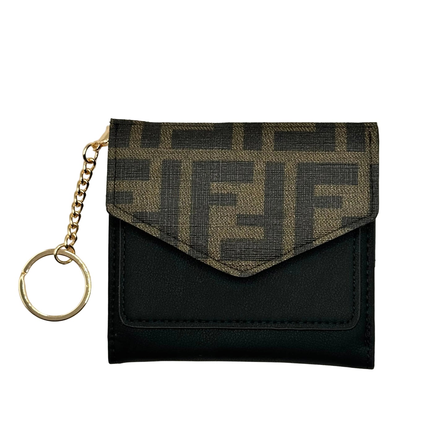 Black Compact Wallet With Black & Brown Fifi