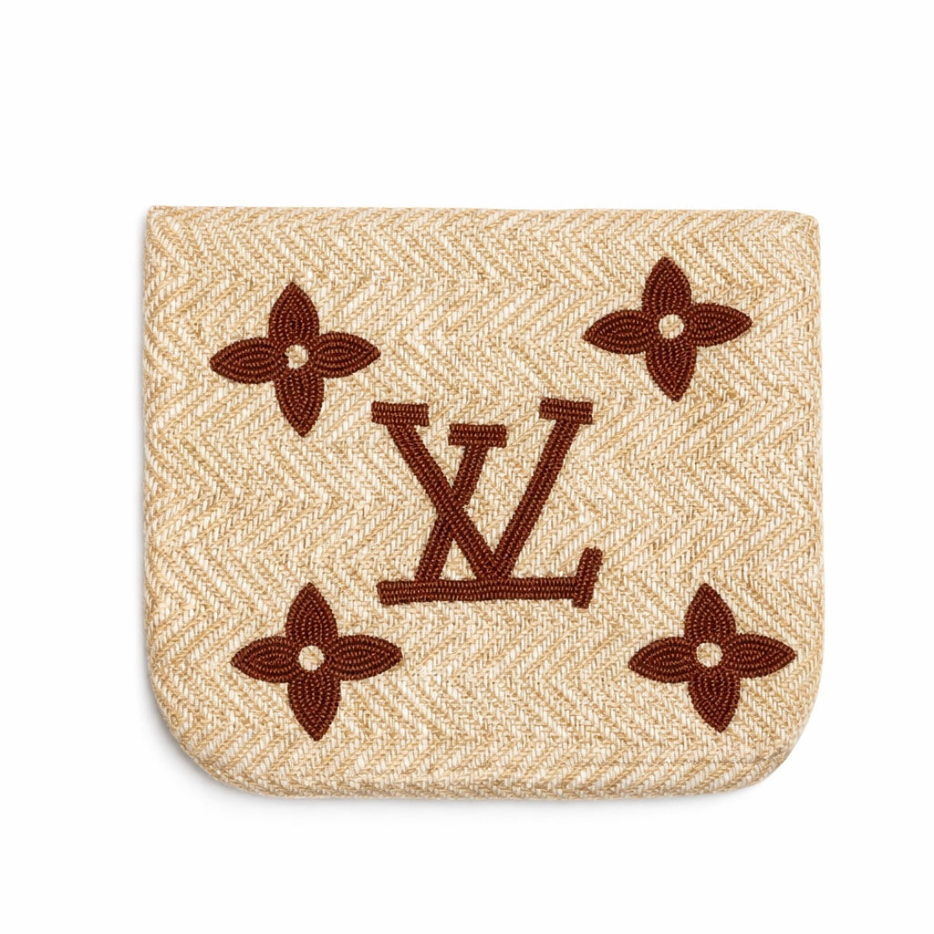 Miss Palm Beach - Lulu Brown Beaded Jute Pouch