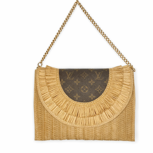 Preorder Miss Dolo Paradise - Raffia Clutch Crossbody With Chain