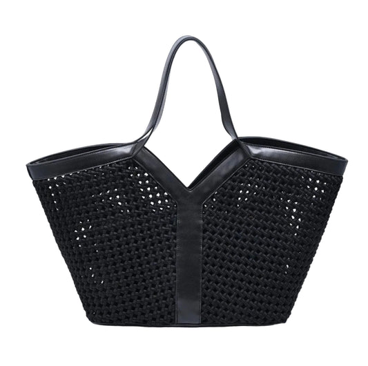 Miss St. Tropez Large Woven Calypso Tote With Pouch