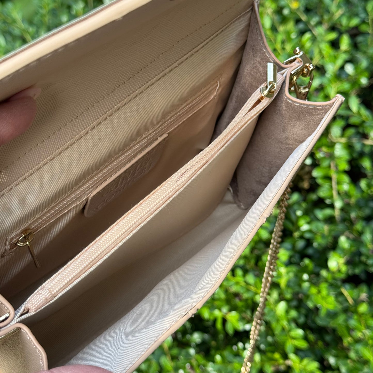 Gigi Beige Flap Crossbody Bag