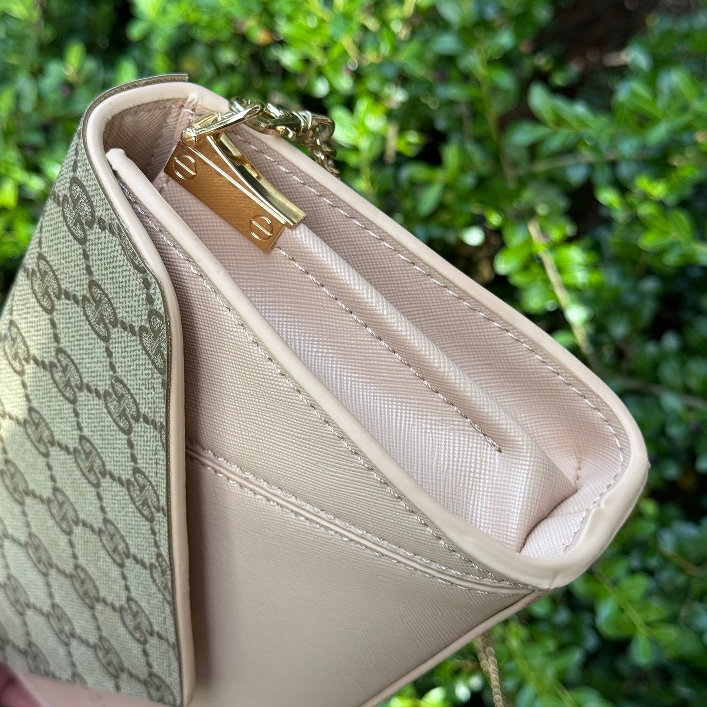 Gigi Beige Flap Crossbody Bag