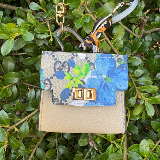 Beige Gigi Floral Blooms Bag Charm
